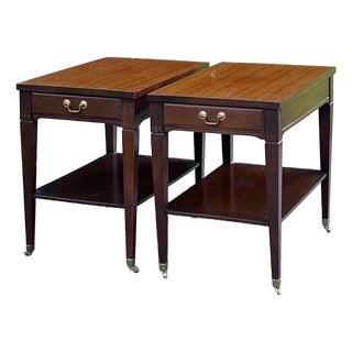 Vintage Mersman Regency Style Mahogany Side Tables - A Pair For Sale