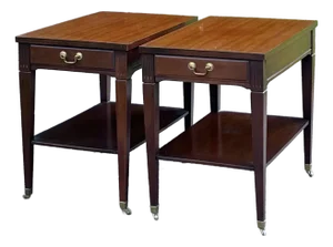 Vintage Mersman Regency Style Mahogany Side Tables - A Pair