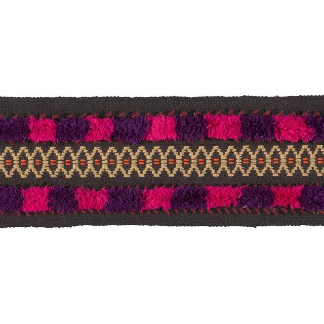 Sample - Schumacher Biyan Tape Trim In Raspberry For Sale
