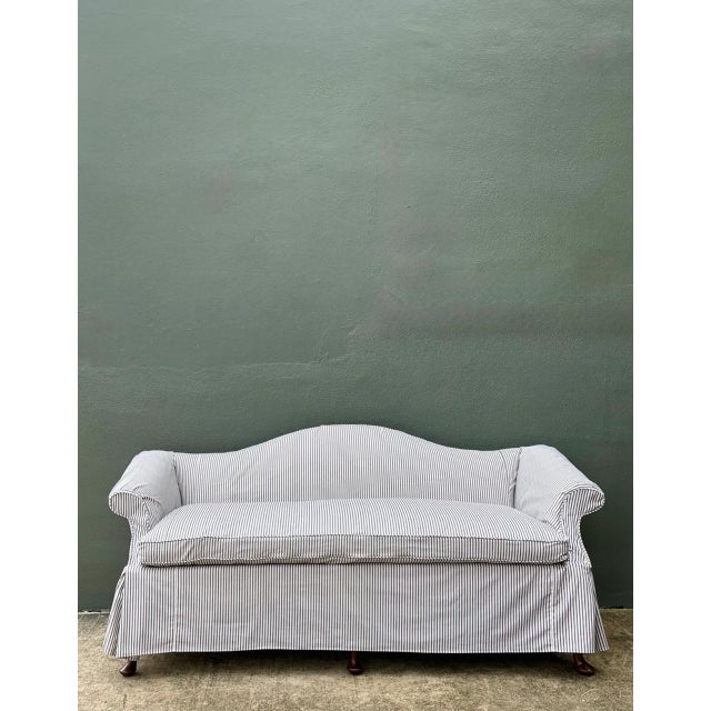 Vintage Hickory Chair Tie Back Slipcovered Camelback Sofa For Sale In West Palm - Image 6 of 13