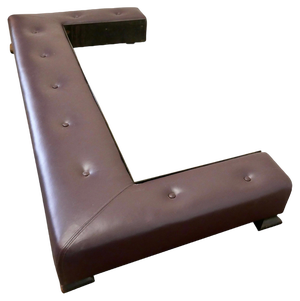 Low Victorian Leather Club Fender Hearth Seat, 1880