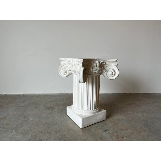 Vintage Neoclassical - Style Column Plaster Pedestal / Side Table Base For Sale - Image 13 of 13