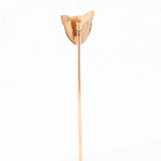 Vintage 14k Gold Figural Bear Head Stickpin For Sale In Philadelphia - Image 6 of 13