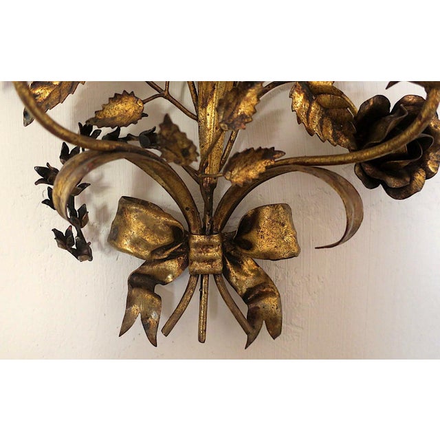 Gilt Tole Double-Wall Candleholders with Roses from Hans Kögl, 1960s, Set of 2 For Sale - Image 18 of 18
