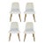 Modern White and Gold Dining Chairs Set of 4 For Sale