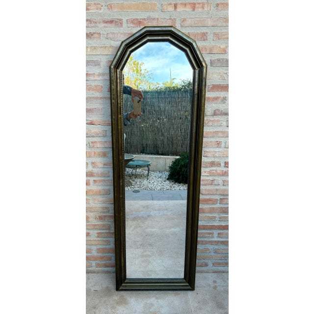 Large Early 20th Century French Mirror in Brass, 1940s For Sale - Image 16 of 18
