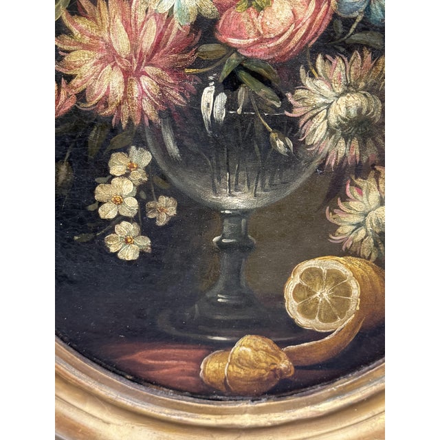 Still Life with Bouquet of Flowers, 1800s, Oil Painting on Canvas, Framed For Sale - Image 10 of 13