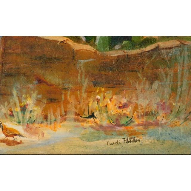 Vintage oil painting by noted Arizona artist, Trudi Fletcher. Signed lower right, canvas size 16 x 20.