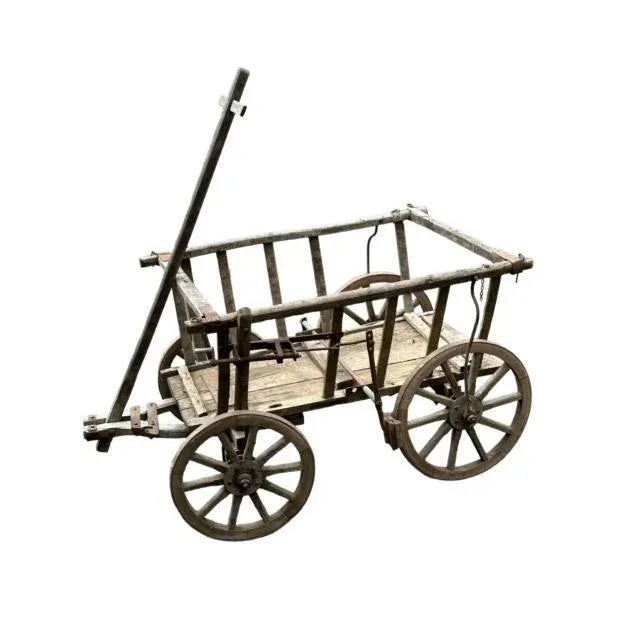 Farmhouse Antique European Goat Cart Wagon For Sale - Image 3 of 8