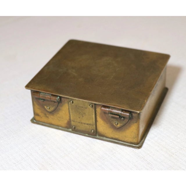 Up for sale is a wonderful antique handmade 19th century gilt brass wedding box made by Berkshire Crafts. the lid is...