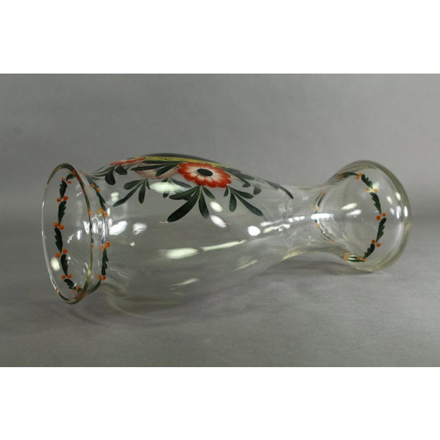 18th Century Vase Silesian Hand Blown Glass With Painted Portrait For Sale - Image 9 of 13