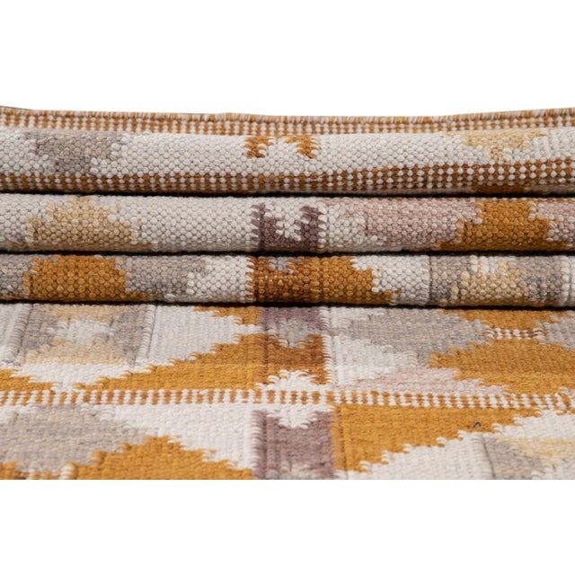 21st Century Modern Swedish-Style Wool Runner Rug For Sale - Image 4 of 12