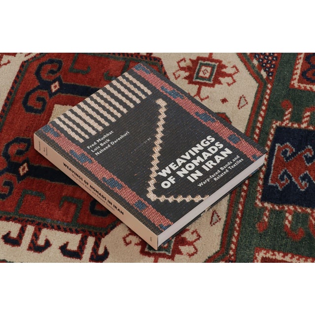 Brown Rug & Kilim’s Kazak-Inspired Rug, Tribal Geometric Patterns in Green & Red For Sale - Image 8 of 10