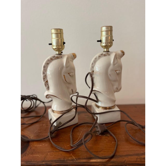 1970s 1970s Unicorn Ceramic Table Lamps, Pair For Sale - Image 5 of 5