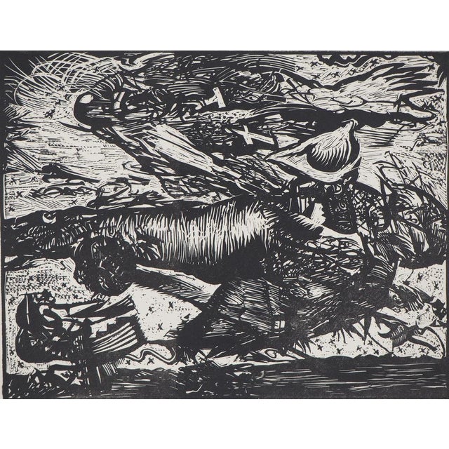 Yves Doaré, An Angel Passes By, Original Linocut For Sale - Image 7 of 7
