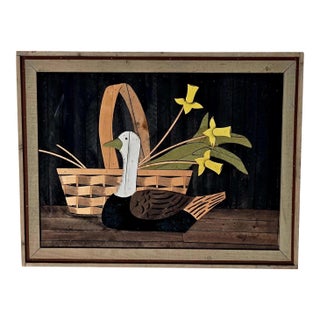1970s Theodore DeGroot Lathe Art – Duck & Daffodils For Sale