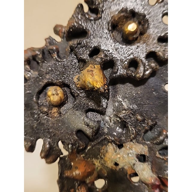 Vintage Abstract Bronze & Metalwork Owl For Sale - Image 10 of 12