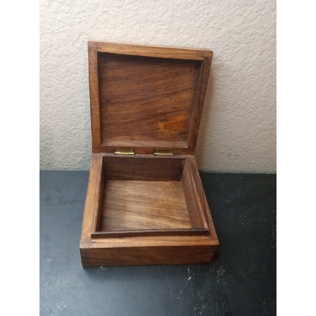 Asian 1970s Gorgeous Carved Sheesham (Rosewood) Tree of Life Trinket Box From India For Sale - Image 3 of 6