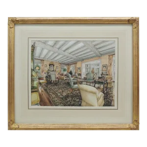 James M. "Jimmy" Steinmeyer Large Watercolor Illustration on Paper