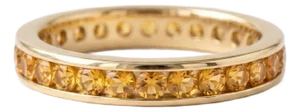 Minimalist Citrine Stackable Eternity Band Ring | November Birthstone Ring Us 7