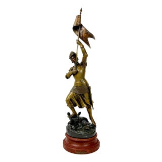 Henri Giroud, Joan of Arc Assault, France, 19th Century, Bronzed Spelter For Sale