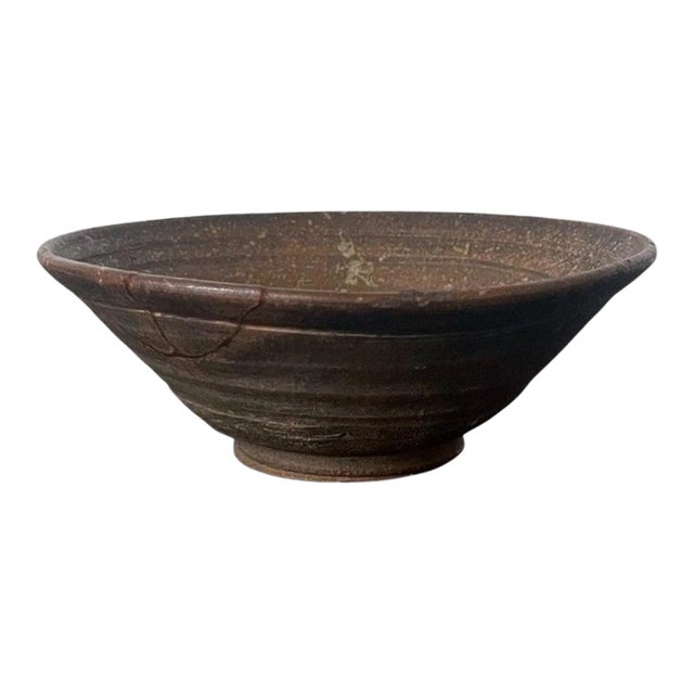 Korean Ceramic Kakinoheta Chawan Tea Bowl For Sale