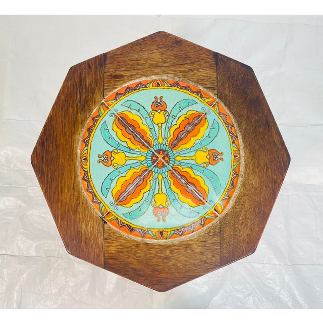 1920s California Spanish Revival Tile Top Octagonal Side Table For Sale - Image 9 of 9