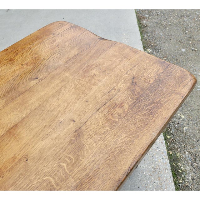 Very Heavy French 12 Seater Oak Farmhouse Table French Golden Oak Farmhouse Table, big enough to seat 12 comfortably This...