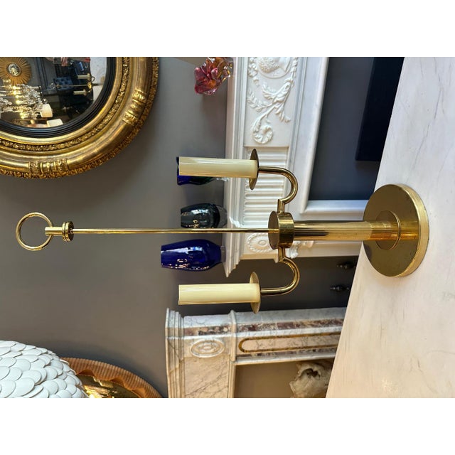 French Bouliotte Gilt Brass Candle Lamps, 1950s, Set of 2 For Sale - Image 10 of 18