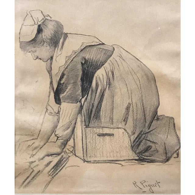 Rodolphe Piguet, La ménagère, 1905, Drypoint on Paper For Sale - Image 6 of 6