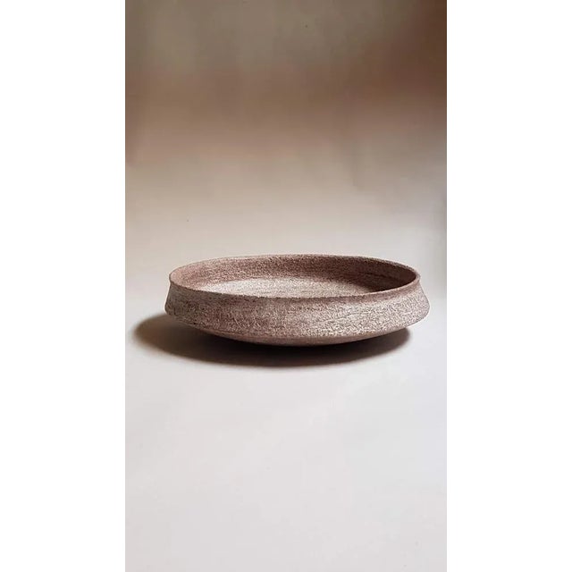 Red Stoneware Phiale Plate by Elena Vasilantonaki For Sale - Image 6 of 9