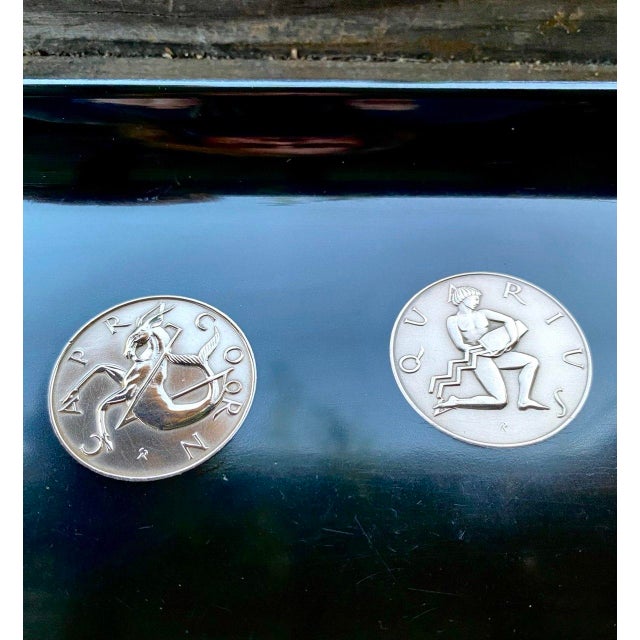 Zodiac Serving Tray Vintage Couroc of Monterey | 12 Astrological Medallions | California Modern For Sale - Image 14 of 18