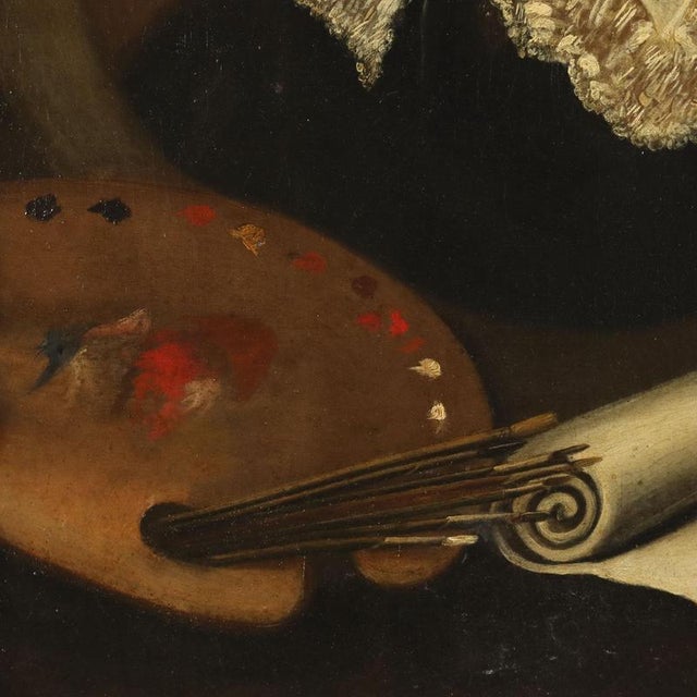 Portrait of a Painter, Oil on Canvas For Sale - Image 5 of 11