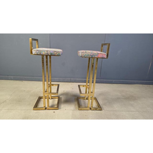 Hollywood Regency Bar Stools from Belgochrom, 1970s, Set of 2 For Sale - Image 3 of 12
