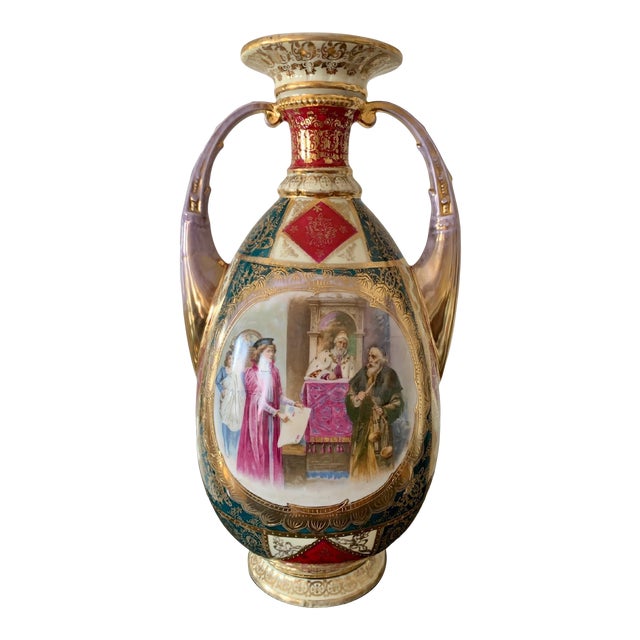 Vintage Royal Vienna-Style Shield/Beehive Marked Austrian Vase For Sale