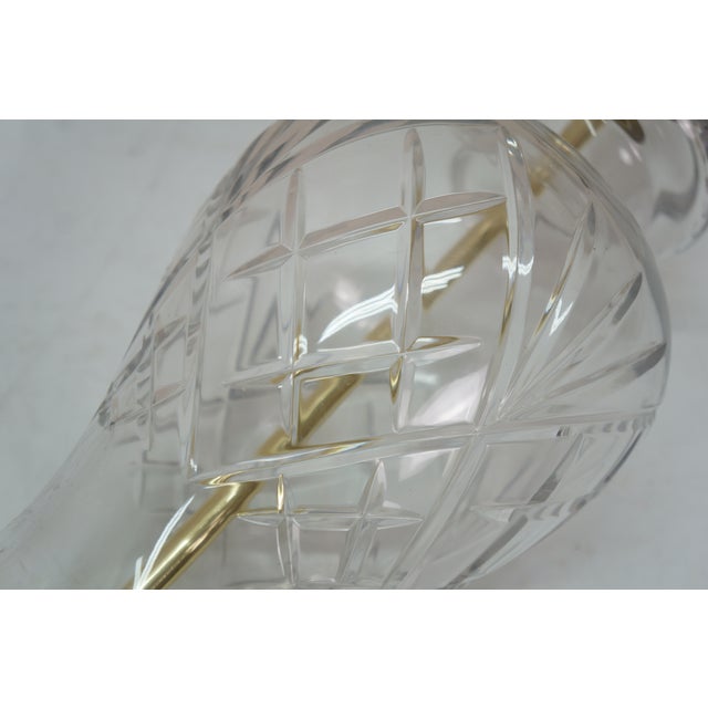 Vintage Neoclassical Revival Brass & Cut Crystal Mantel Vase Urn Table Lamp 31" For Sale - Image 11 of 14