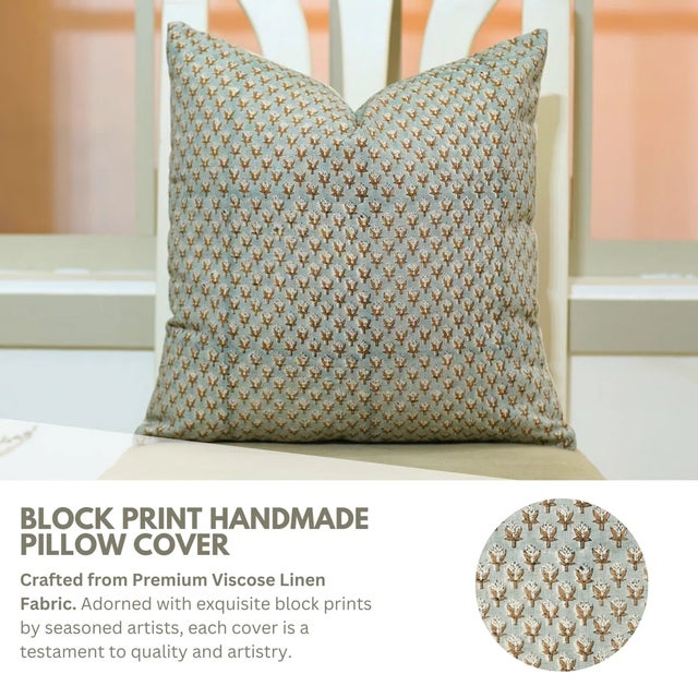 Inspired by the delicate beauty of jasmine blossoms, the Mogra cushion cover features a serene hand block print that...