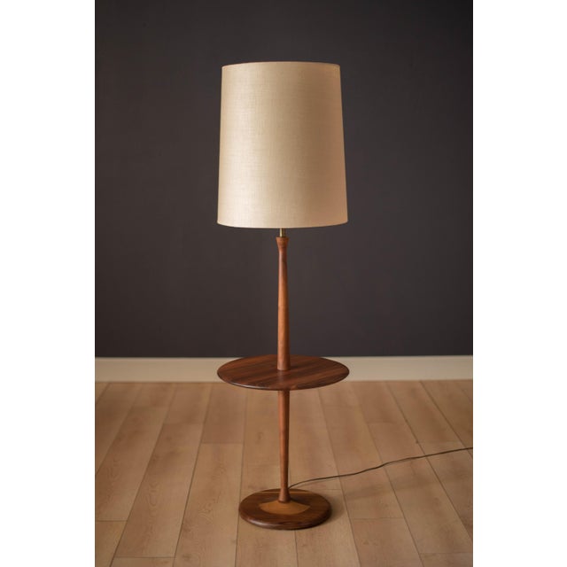 Mid Century Laurel Walnut Floor Lamp With Side Table Chairish