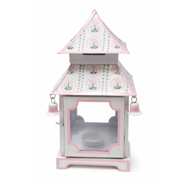 Pink Tulip Pagoda Lantern, Medium For Sale - Image 4 of 4