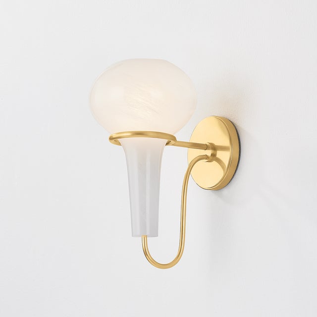 2020s Hudson Valley Lighting Adams Corner 6.75 in. 1 Light Wall Sconce in Aged Brass Finish For Sale - Image 5 of 10