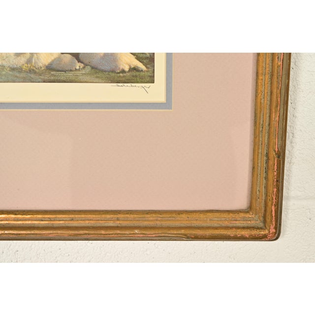 J. Hohenberger Original Artist Signed "January" Lithograph in Carved Giltwood Frame For Sale - Image 11 of 13