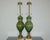 A hard to find matched pair of tall Murano glass table lamps in GREEN, by The Marbro Lamp Company. Very elegant styling!...