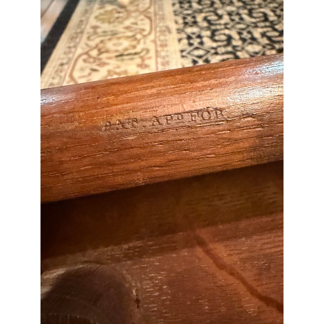 Antique Patented Sliding Seat Mahogany Triangular Corner Chair With Turned Legs and Brass Castor For Sale - Image 11 of 15