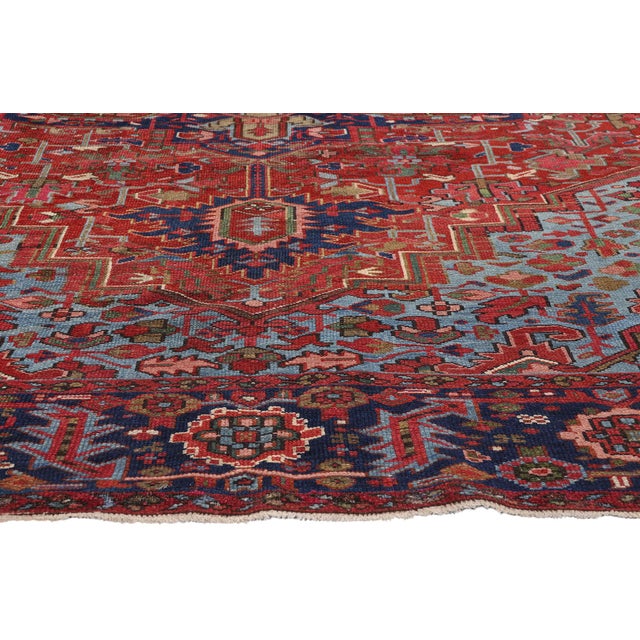 Late 19th Century Persian Heriz Rug, 09'05 X 12'02 For Sale - Image 4 of 10