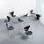 Set of model 3107 "Series 7" chairs designed by Arne Jacobsen in 1955. Made of molded, black lacquered plywood resting on...