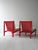 1970s Set of Vintage Scandinavian Lounge Chairs in Cherry Red, 1970s For Sale - Image 5 of 12