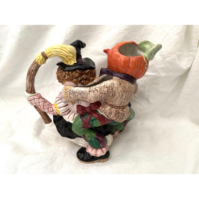 Vintage Fitz & Floyd Halloween Hoedown 56oz Pitcher, perfect for a Halloween party or display with flowers. Mix and match...