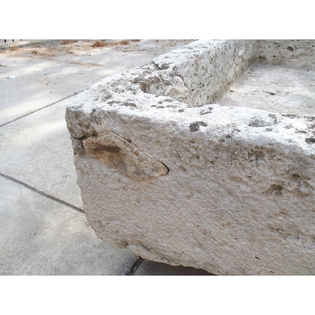 Light Gray A Wide 18th Century Carved Limestone Trough From the South of France For Sale - Image 8 of 18