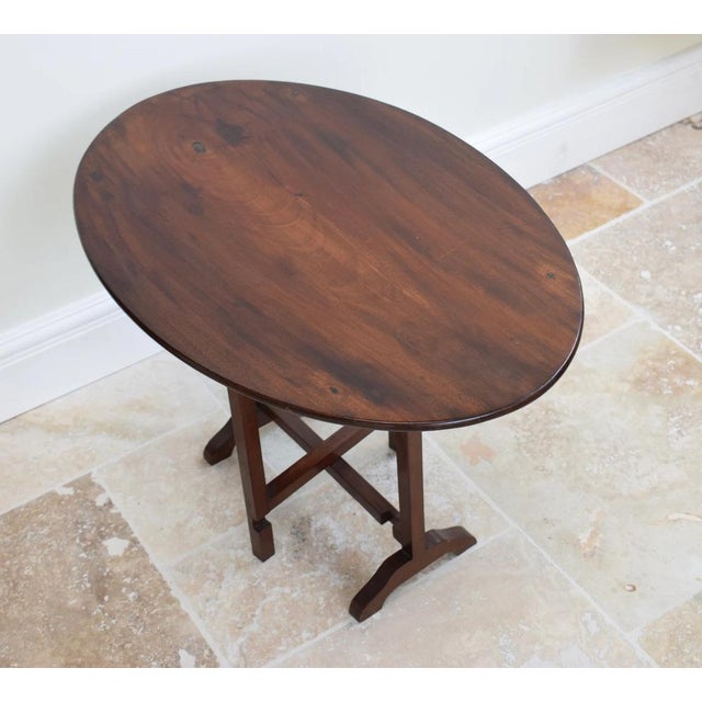 Small French Wood Wine Tasting Table with Tilt Top, 1920s For Sale - Image 3 of 11