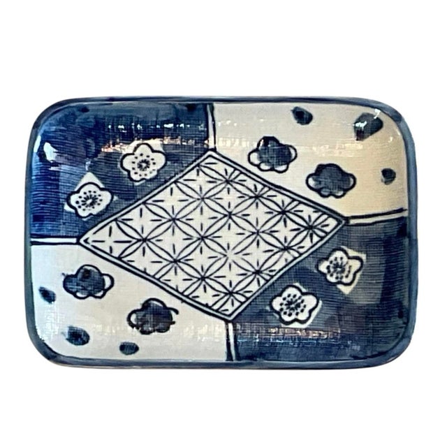 Late 20th Century 1980s Japanese Blue & White Ceramic Sushi Snack Plates, Made in Japan for Takahashi For Sale - Image 5 of 9